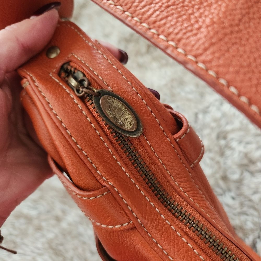 Gianni Bini Orange Leather Shoulder Bag‎ - Picture 6 of 13